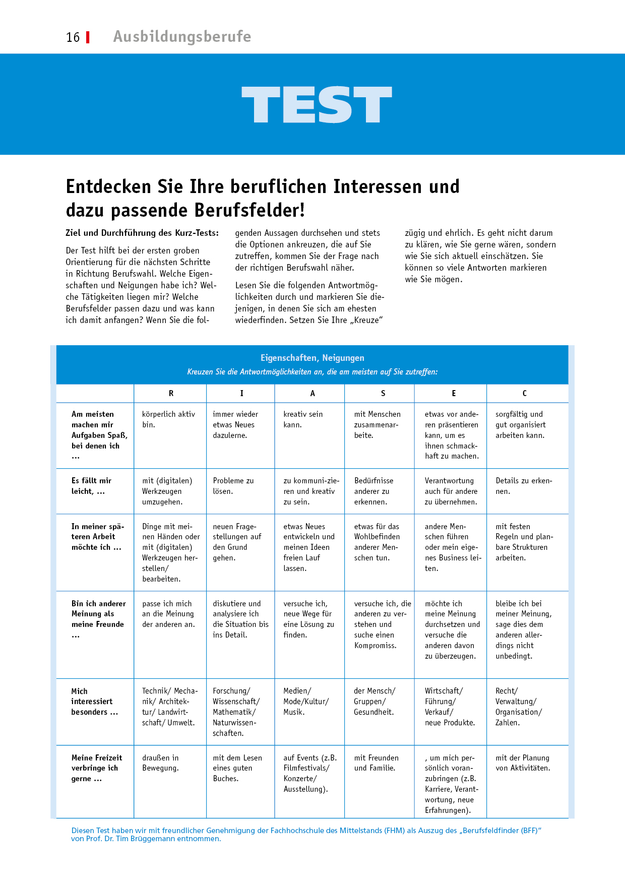 Berufsfeld-Test Seite01